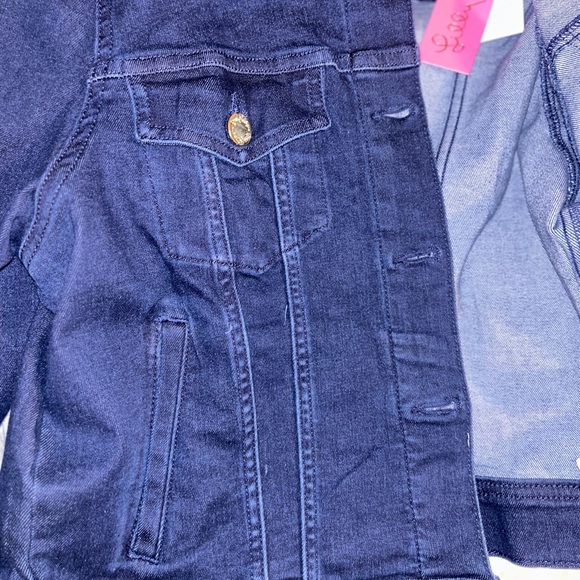 Jean Jacket Lilly Pulitzer denim jacket cosmic wash LAYLANI size large $178 - Picture 7 of 9